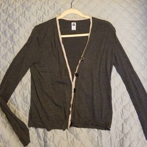 Gray and beige lightweight cardigan
